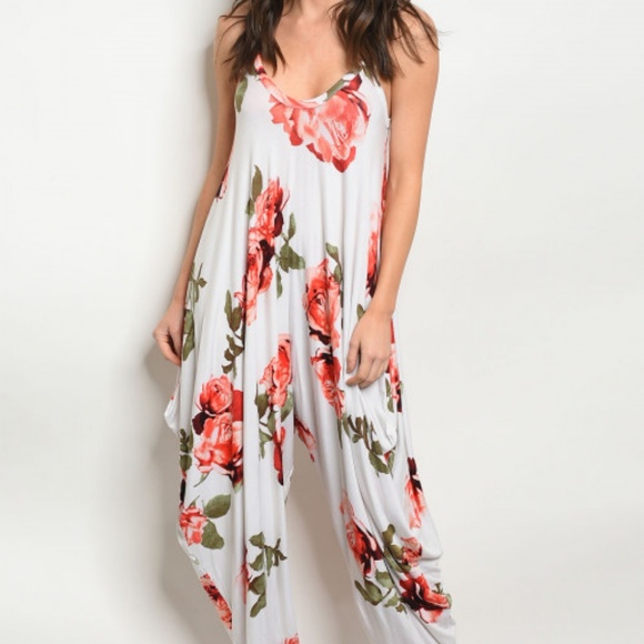 BLUE FLORAL PRINT JUMPSUIT - Picture 6 of 6